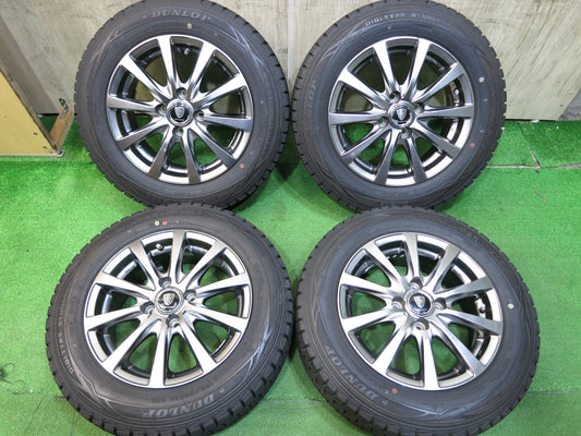 [送料無料]バリ溝！19年！9.5分以上★スタッドレス 165/70R14 ダンロップ ウインターマックス WM01 MANARAY SPORT マナレイスポーツ PCD100/4H★2101705Hス
