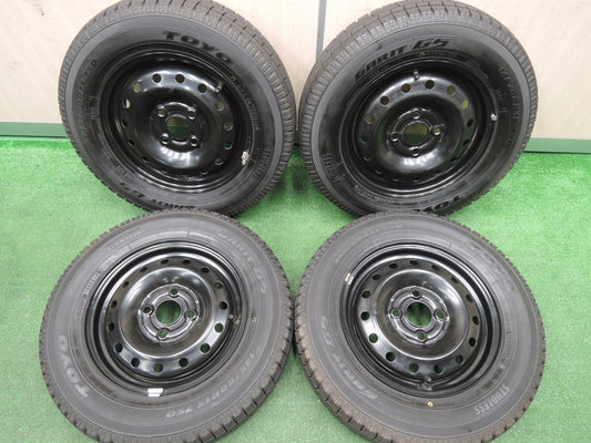 [送料無料]超バリ溝！キレイ！ほぼ10分★スタッドレス 145/80R13 トーヨー ガリット G5 TOPY スチール ホイール 13インチ PCD100/4H★3102901HAス