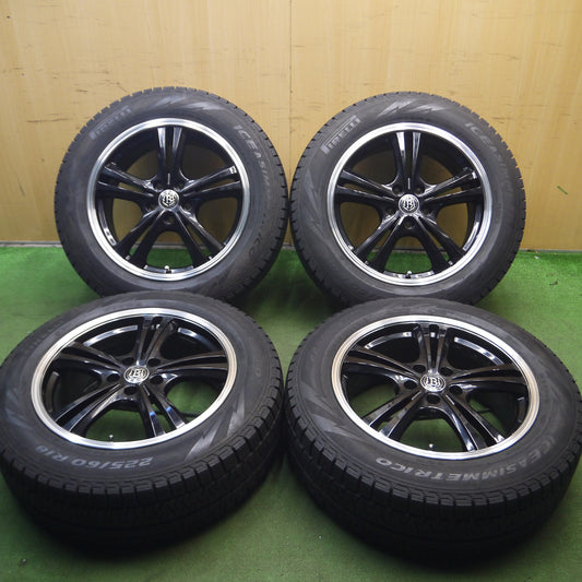 *送料無料*バリ溝！キレイ！9分★スタッドレス 225/60R18 ピレリ アイスアシンメトリコ BRANDLE-LINE 18インチ PCD114.3/5H★3120403Hス