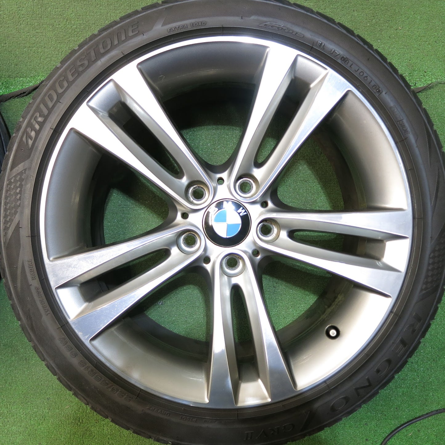 [送料無料]バリ溝！9.5分★BMW 3シリーズ F30 ダブルスポーク 397 純正 225/45R18 ブリヂストン レグノ GRV2 18インチ PCD120/5H★3032102Hノ