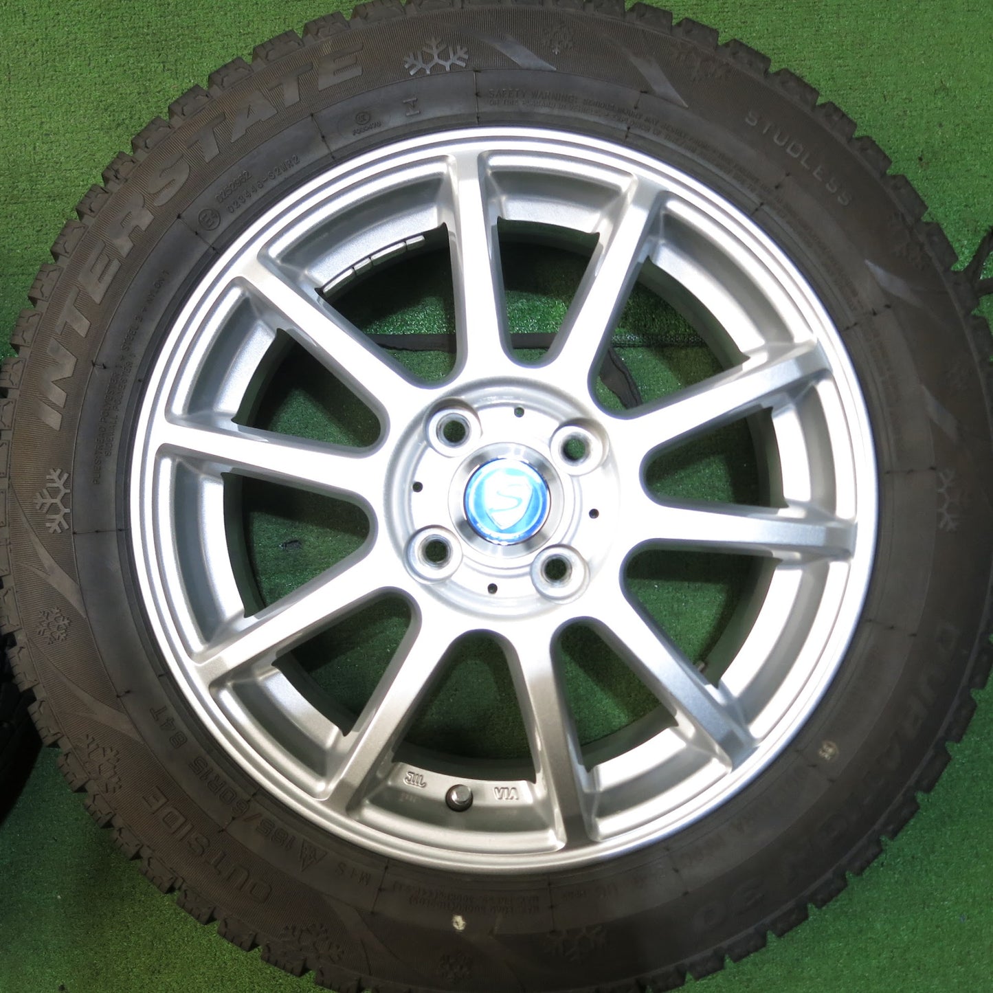 [送料無料]バリ溝！20年！キレイ！9.5分★スタッドレス 185/60R15 インターステート DURATION30 STRANGER ストレンジャー 15インチ PCD100/4H★3042805Hス