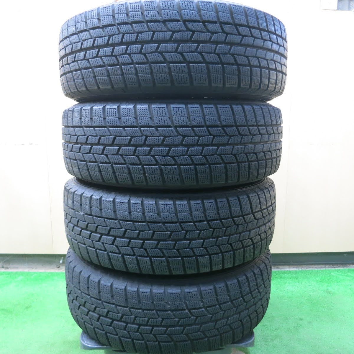 [送料無料]バリ溝！キレイ！9.5分以上★プリウス 等 195/65R15 スタッドレス グッドイヤー アイスナビ6 社外 アルミ ホイール 15インチ PCD100/5H★3062405イス