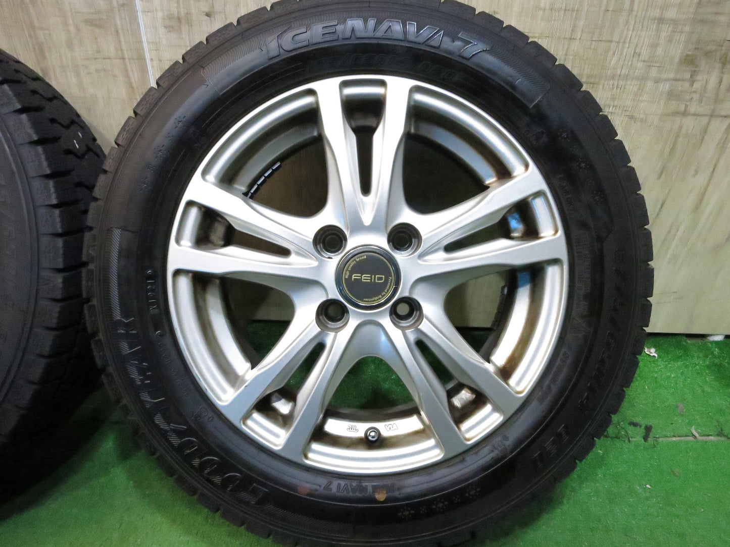 [送料無料]バリ溝！21年！ほぼ10分★スタッドレス 175/65R14 グッドイヤー アイスナビ7 FEID 社外 アルミ 14インチ PCD100/4H★2122704Ｈス