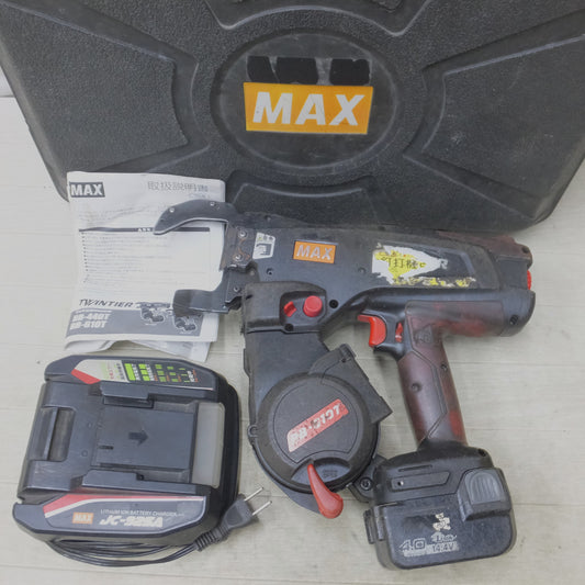 [送料無料]◆MAX マックス 鉄筋結束機 ツインタイア RB-610T バッテリー1個 充電器 ケース付き リバータイア 大口径タイプ◆