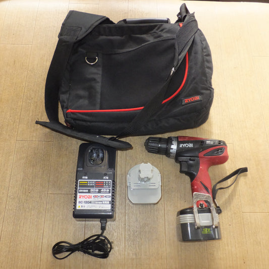 [送料無料]★リョービ RYOBI 充電式ドライバドリル BD-123　電池パック B-1203M1 2個　充電器 BC-1204　セット★