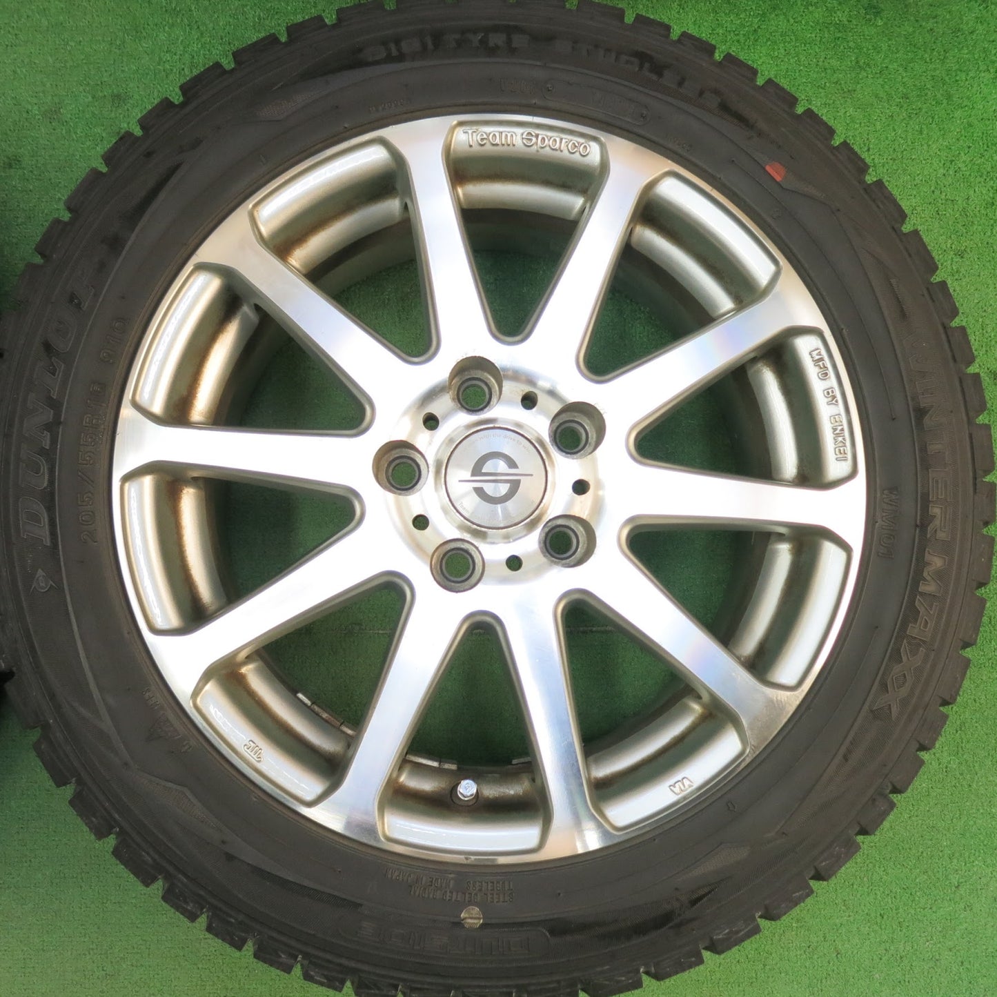 [送料無料]バリ溝！9分★ワーゲン 等 205/55R16 スタッドレス ダンロップ ウインターマックス WM01 Team Sporco チームスパルコ 16インチ PCD112/5H★3031508ヒス
