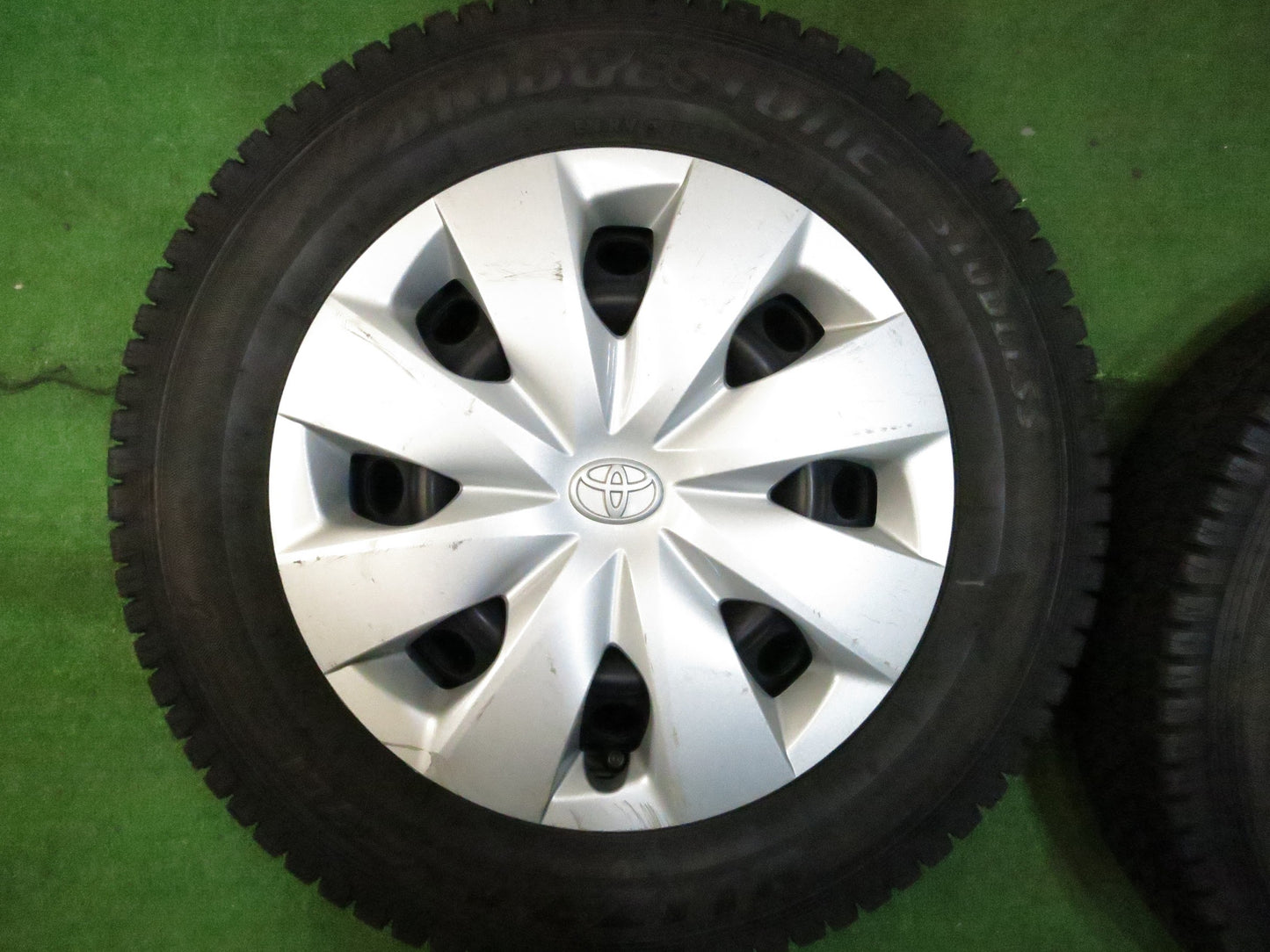 [送料無料]バリ溝！21年！ほぼ10分★トヨタ プロボックス 純正 スチール 155/80R14 88/86N スタッドレス ブリヂストン ブリザック VL1 PCD100/4H★3011703Hス
