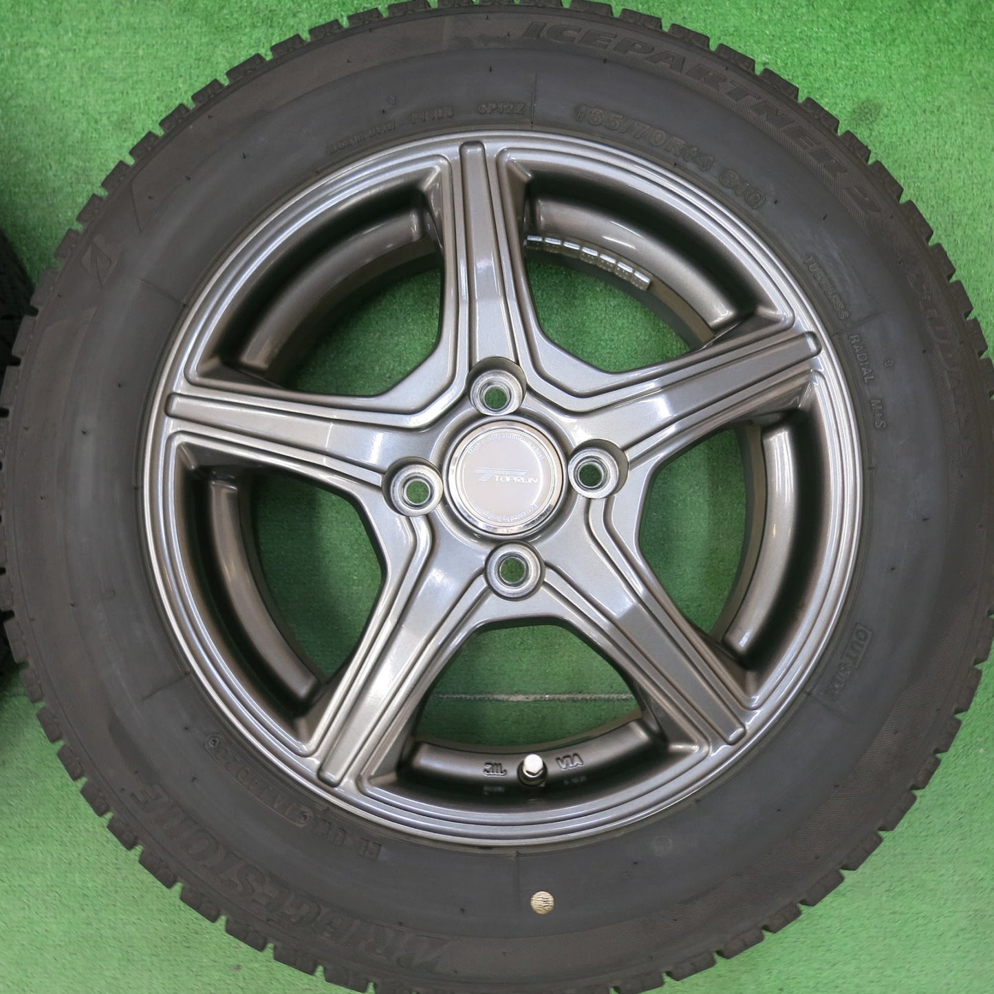 [送料無料]バリ溝！20年！キレイ！9分★スタッドレス 165/70R14 ブリヂストン アイスパートナー2 TOPRUN トップラン 14インチ PCD100/4H★3052006ヒス