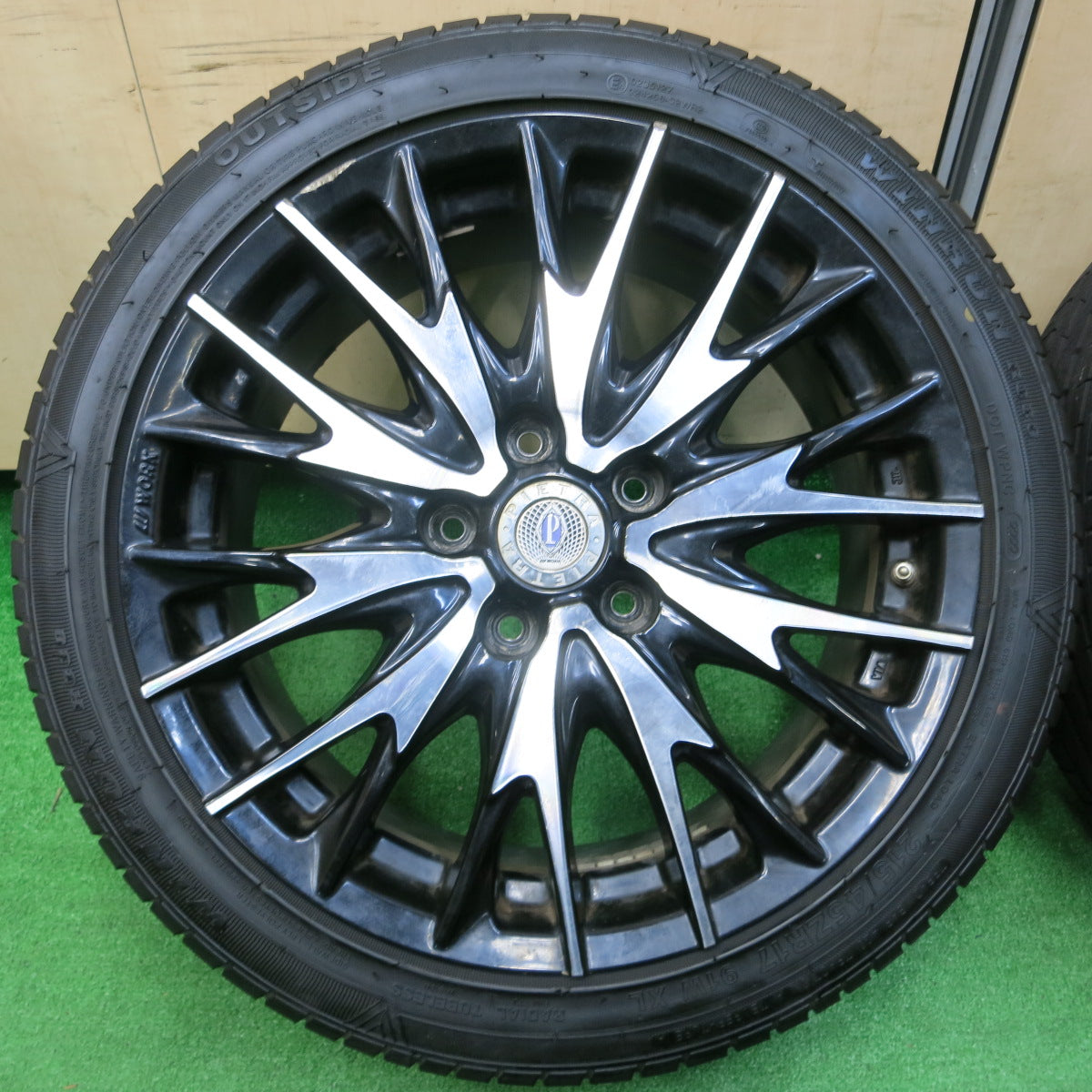 *送料無料*バリ溝！22年！9分★WORK PIETRA 215/45R17 ウィンラン R330 トライアングル TR968 ワーク ピエトラ 17インチ PCD114.3/5H★3112905イノ