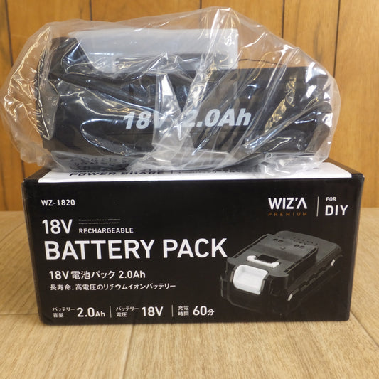 [送料無料] ★アークランズ ウイザ WIZ'A 18V 電池パック 2.0Ah WZ-1820　リチウムイオン バッテリーパック★