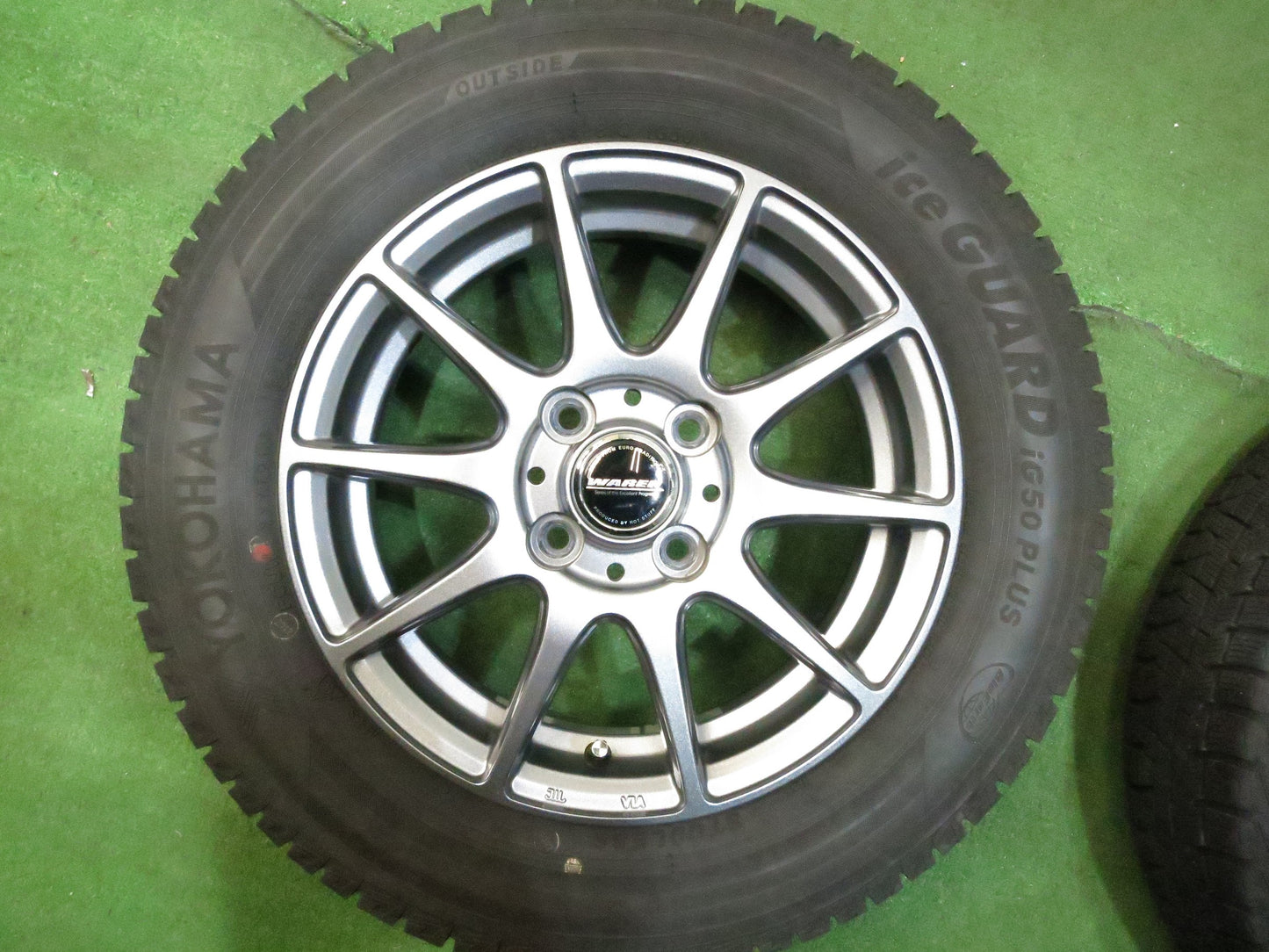 [送料無料]バリ溝！19年！綺麗！9.5分★スタッドレス 165/70R14 ヨコハマ アイスガード iG50 プラス WAREN HOTSTUFF ヴァーレン 14インチ PCD100/4H★3020710Hス