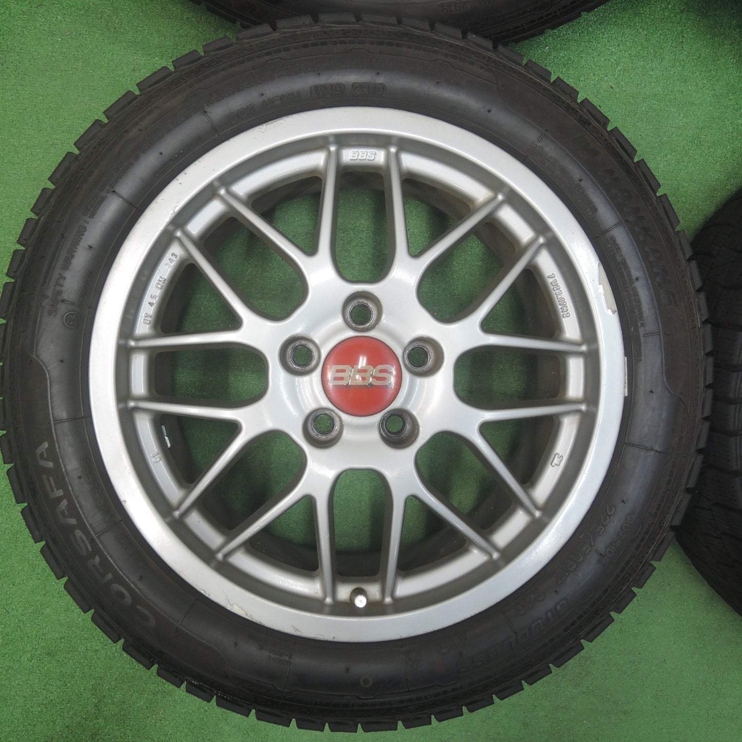 [送料無料]バリ溝！9.5分★BBS RX243 225/50R17 スタッドレス NAMKANG CORSAFA ナンカン 17インチ PCD114.3/5H★4010904SYス
