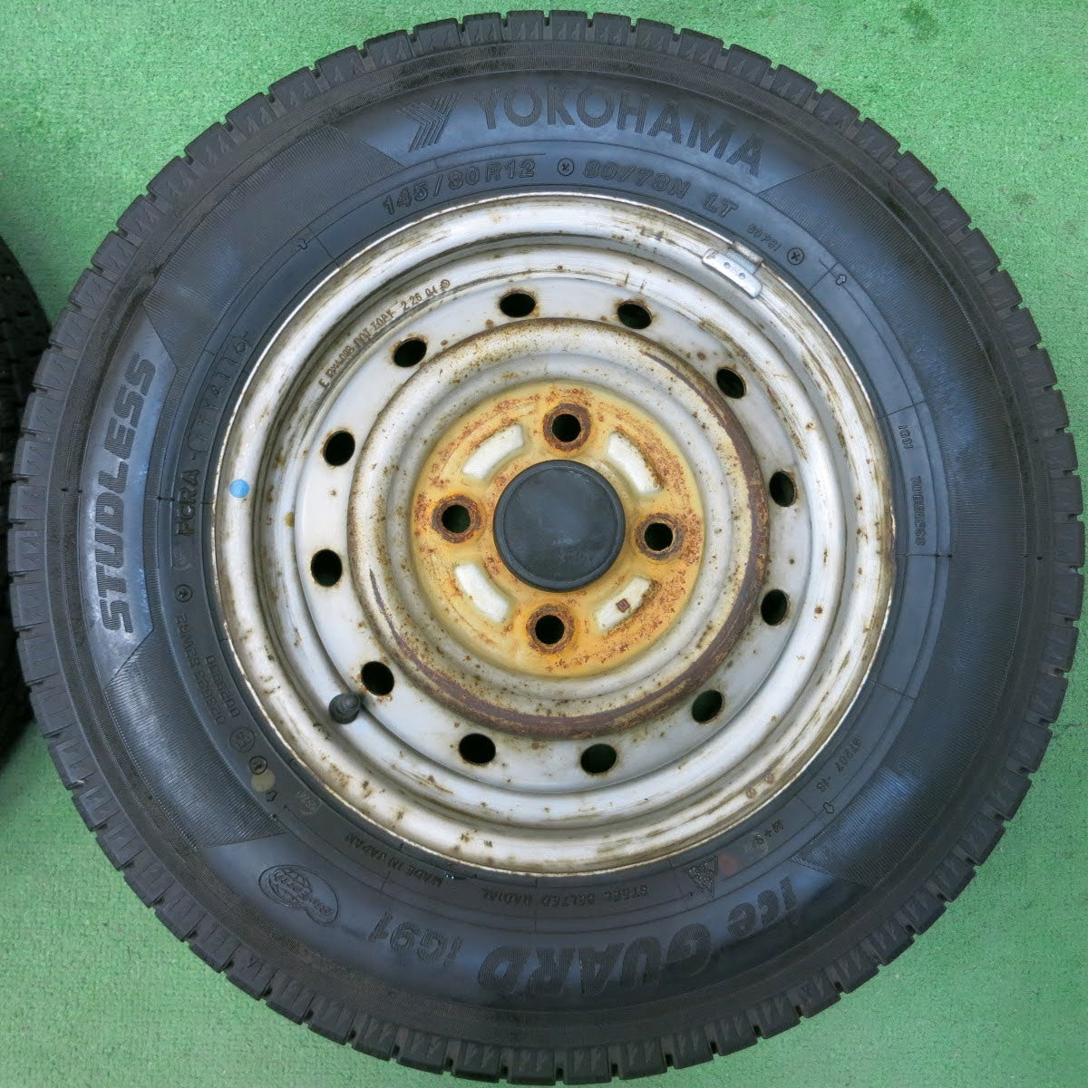 [送料無料]バリ溝！9.5分★スタッドレス 145/80R12 80/78N ヨコハマ アイスガード iG91 TOPY スチール ホイール 12インチ PCD100/4H★3072707イス
