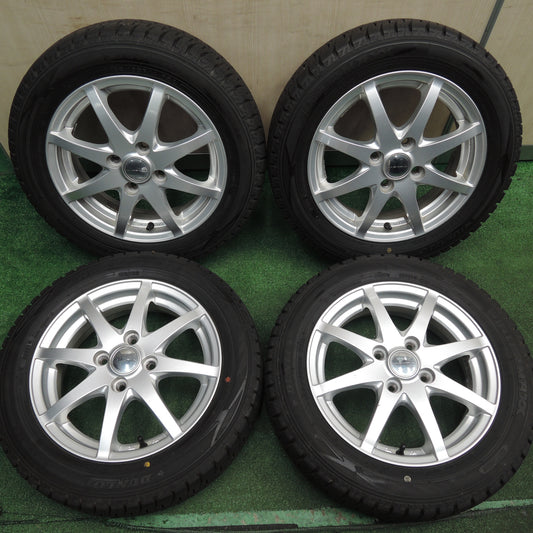 *送料無料*超バリ溝！21年！ほぼ10分★スタッドレス 155/65R14 ダンロップ ウインターマックス WM02 LAPORTA ラポルタ 14インチ PCD100/4H★4012704HAス