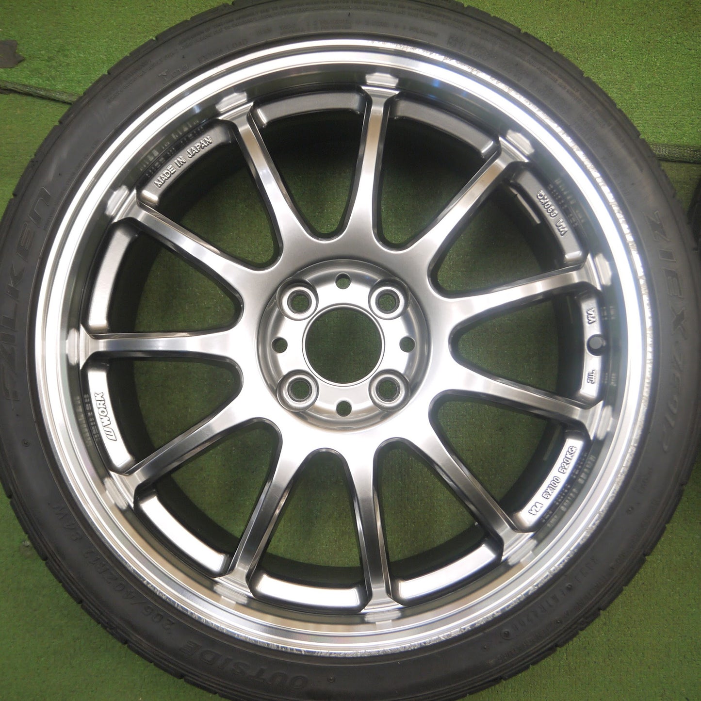 [送料無料]バリ溝！9.5分★WORK EMOTION EMT-11R 205/40R17 ファルケン ZIEX ZE912 17インチ ワーク エモーション PCD100/4H★3092606Hノ