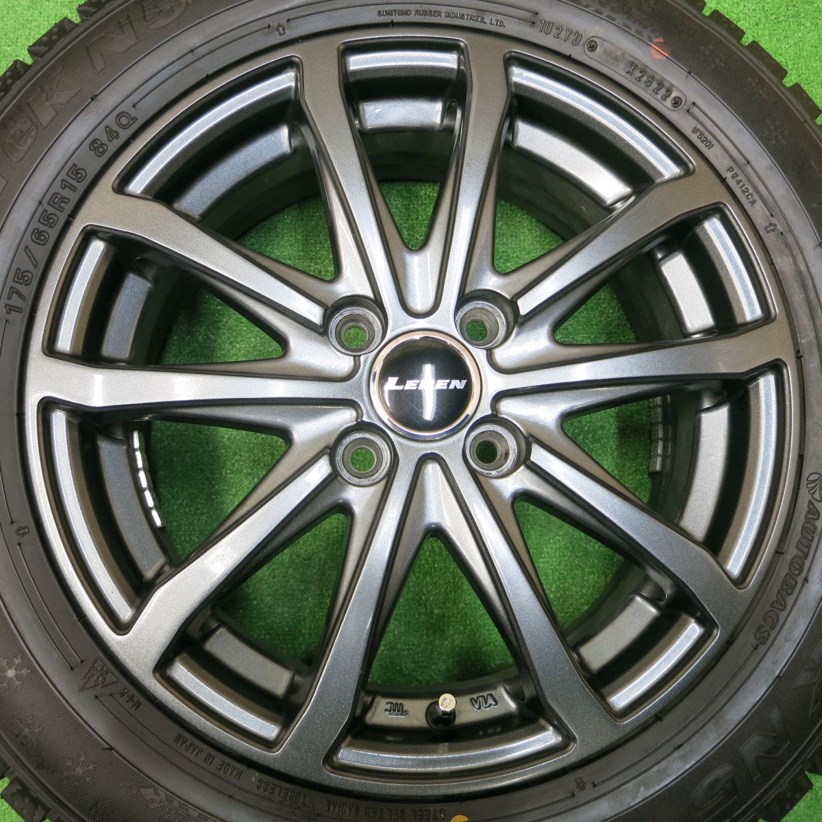 *送料無料*超バリ溝！22年！キレイ！ほぼ10分★スタッドレス 175/65R15 オートバックス ノーストレック N5 LEBEN レーベン 15インチ PCD100/4H★3112413イス
