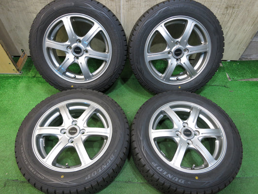 [送料無料]バリ溝！19年！キレイ！9.5分★スタッドレス 175/65R15 ダンロップ ウインターマックス WM01 BALMINUM バルミナ 15インチ PCD100/4H★2102608Hス