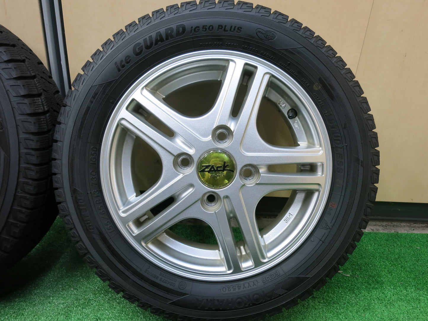 [送料無料]超バリ溝！20年！9.5分以上★スタッドレス 155/65R13 ヨコハマ アイスガード iG50 プラス ZACK JP-105 MONZA ザック 13インチ PCD100/4H★3020410ヒス