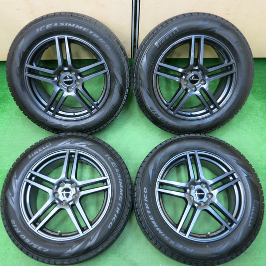 *送料無料*バリ溝！キレイ！8.5分★ボルボ等 Eurodesign 235/60R18 スタッドレス ピレリ アイスアシンメトリコ ユーロデザイン 18インチ PCD108/5H★4011001イス