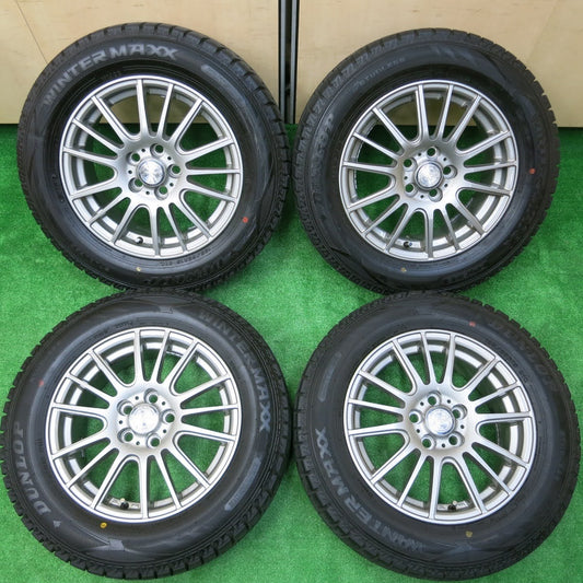 [送料無料]バリ溝！22年！キレイ！ほぼ10分★プリウス 等 195/65R15 スタッドレス ダンロップ ウインターマックス WM02 ravrion selzer PCD100/5H★3110902イス