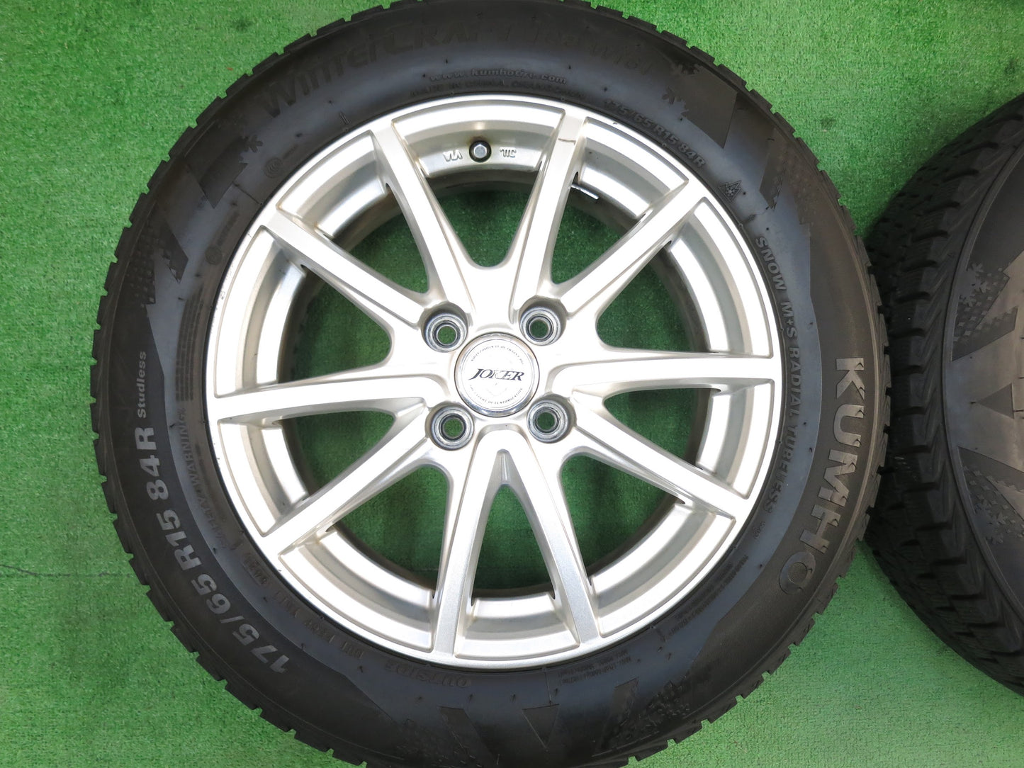 [送料無料]バリ溝！21年！ほぼ10分★スタッドレス 175/65R15 クムホ ウインタークラフト アイス Wi61 JOKER weds ジョーカー 15インチ PCD100/4H★3022205ヒス