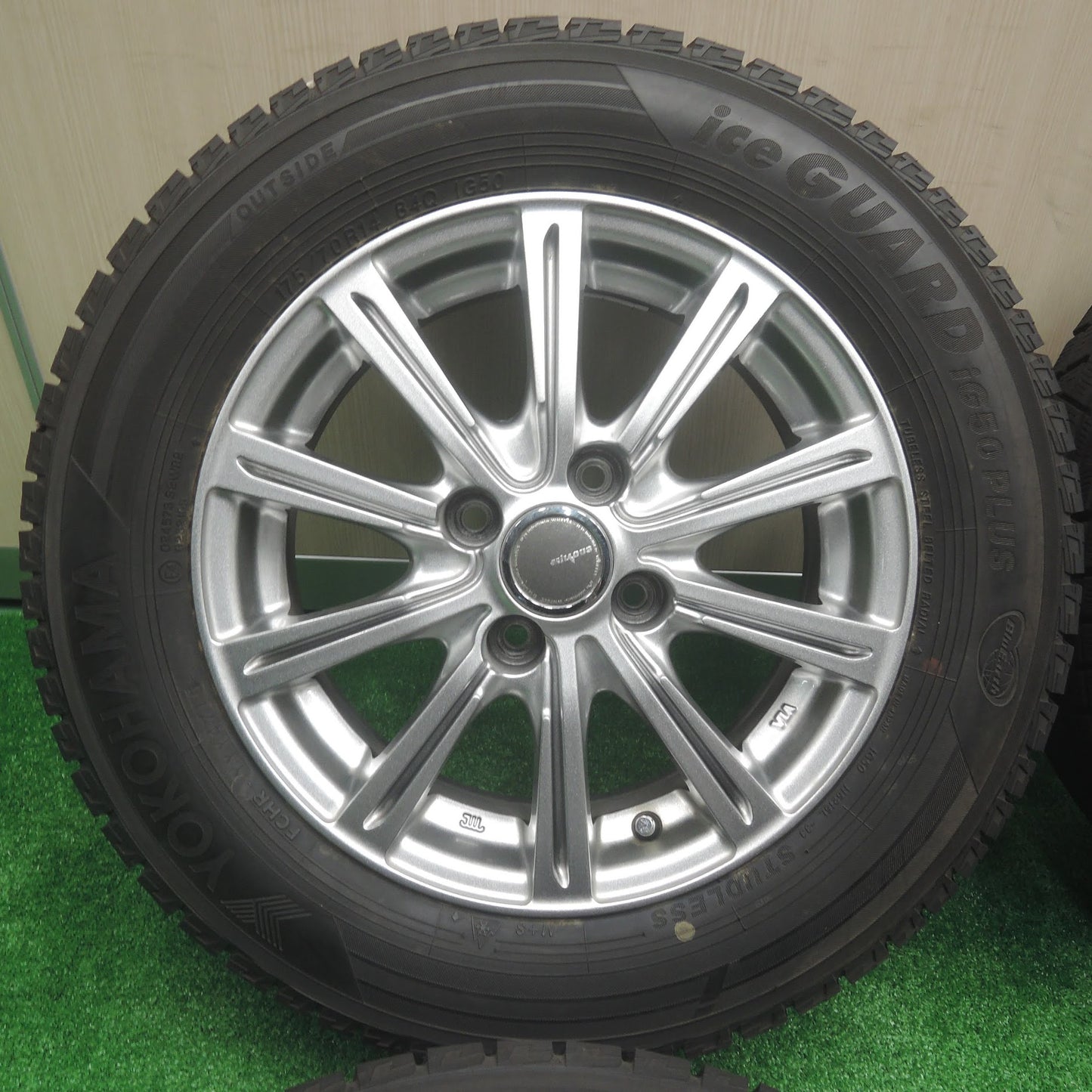[送料無料]バリ溝！キレイ！9.5分★スタッドレス 175/70R14 ヨコハマ アイスガード iG50 プラス MiLLOUS ミルアス 14インチ PCD100/4H★3071208SYス
