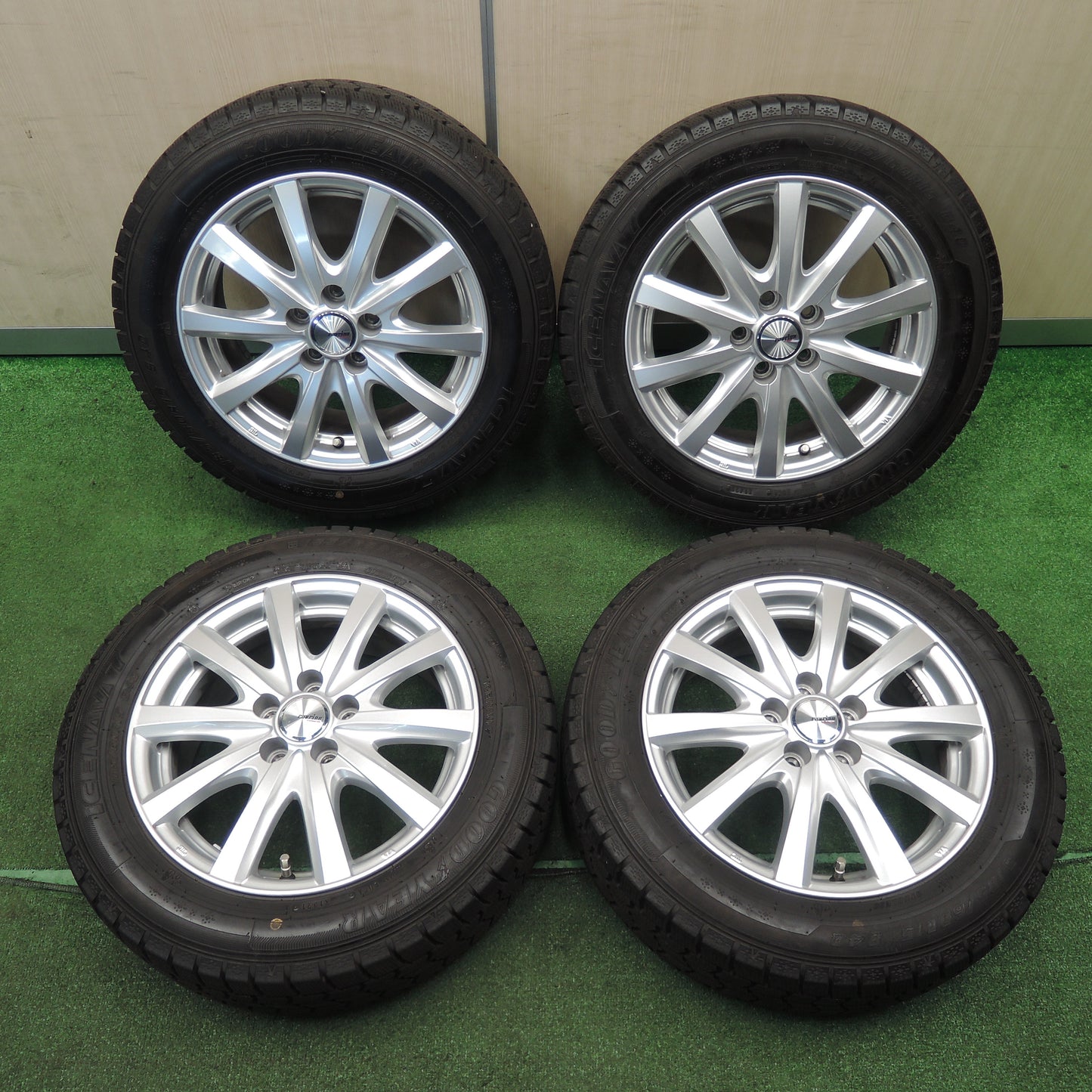 *送料無料*バリ溝！21年！キレイ！9分★スタッドレス 185/60R15 グッドイヤー アイスナビ7 ravrion RS01 ラブリオン 15インチ PCD100/5H★3120101TNス