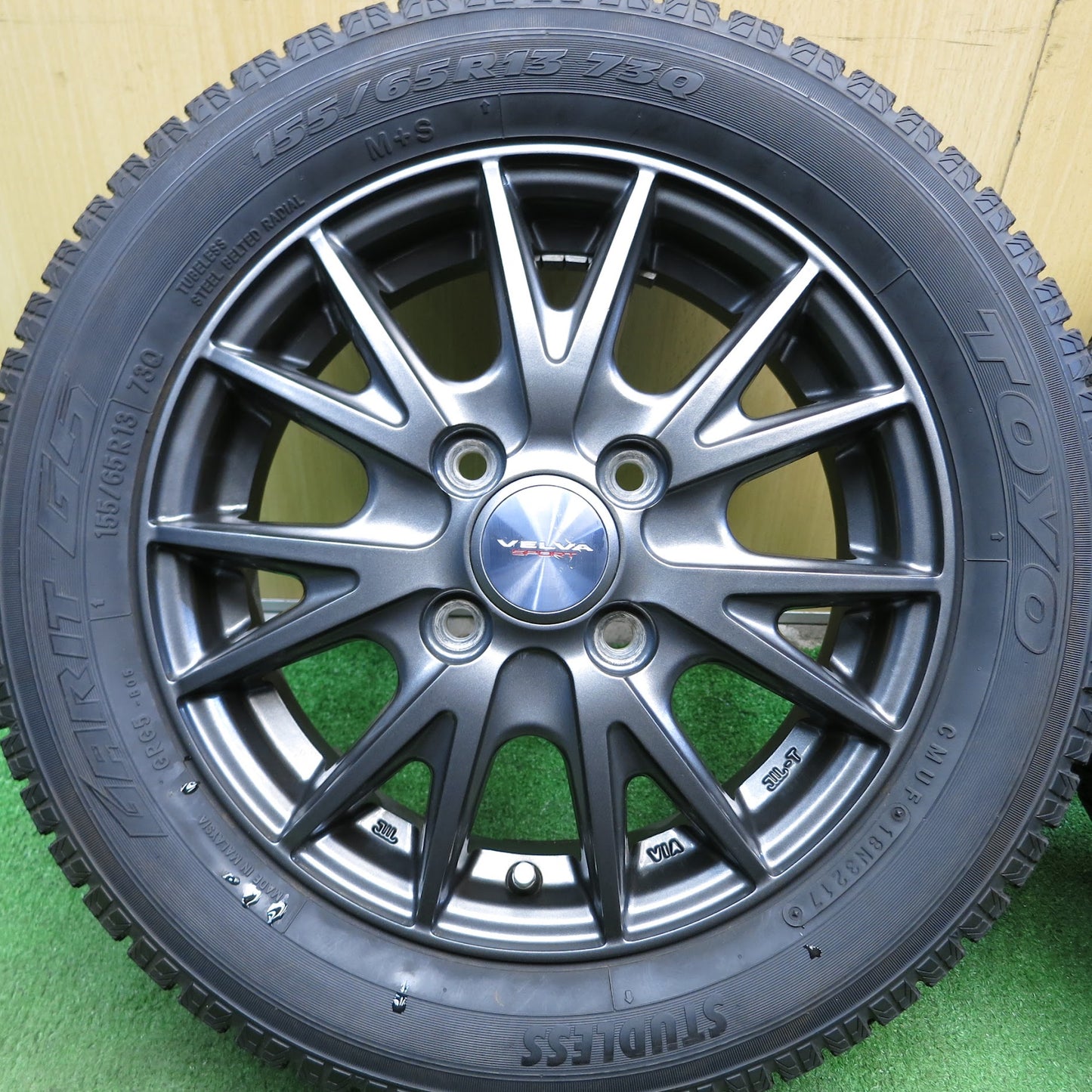 [送料無料]キレイ★スタッドレス 155/65R13 トーヨー ガリット G5 VELVA SPORT ヴェルヴァ スポーツ 13インチ PCD100/4H★3062305Hス