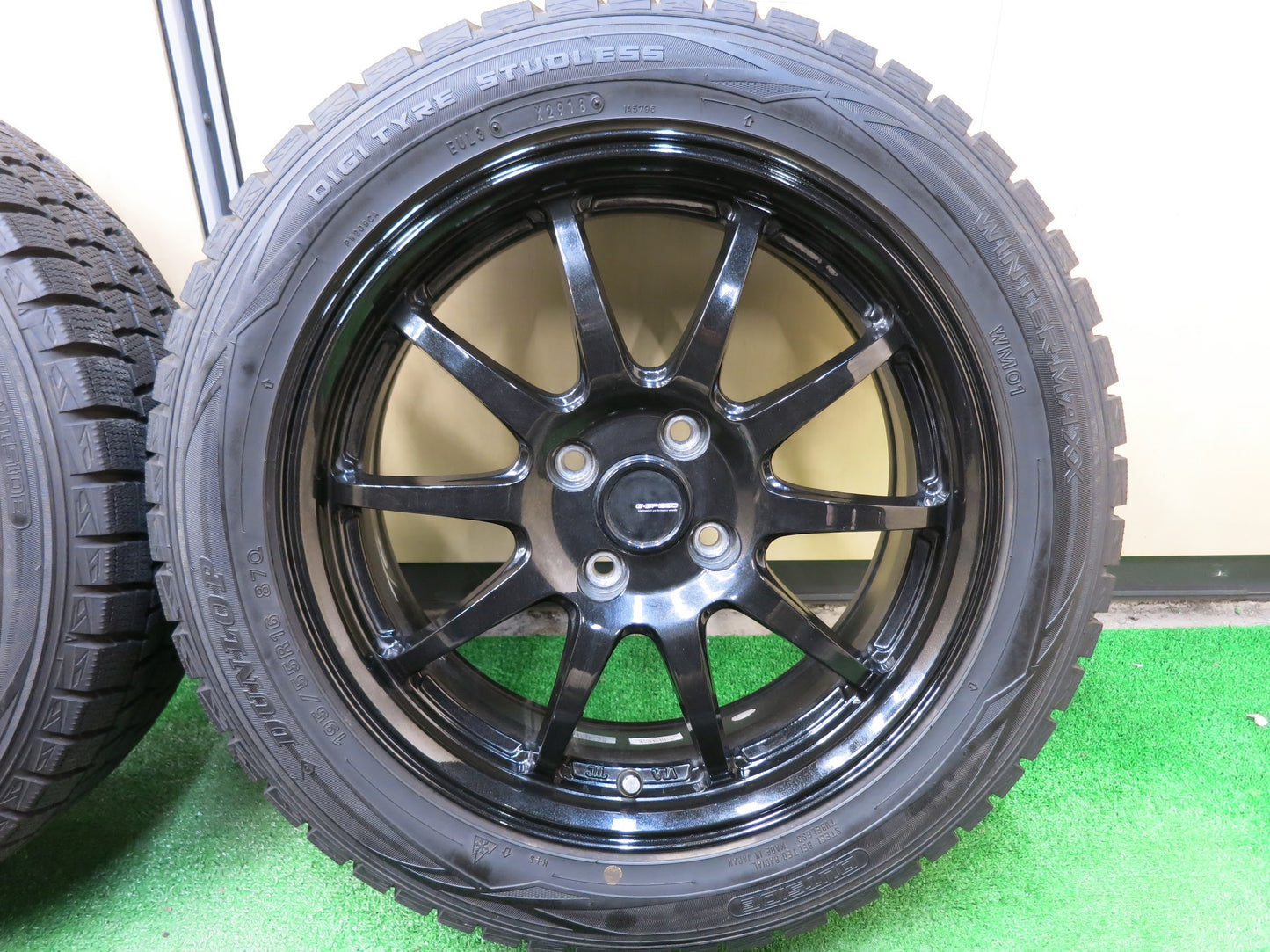 [送料無料]超バリ溝！キレイ！9.5分以上★スタッドレス 195/55R16 ダンロップ ウインターマックス WM01 G-SPEED Gスピード 16インチ PCD100/4H★3021804ヒス