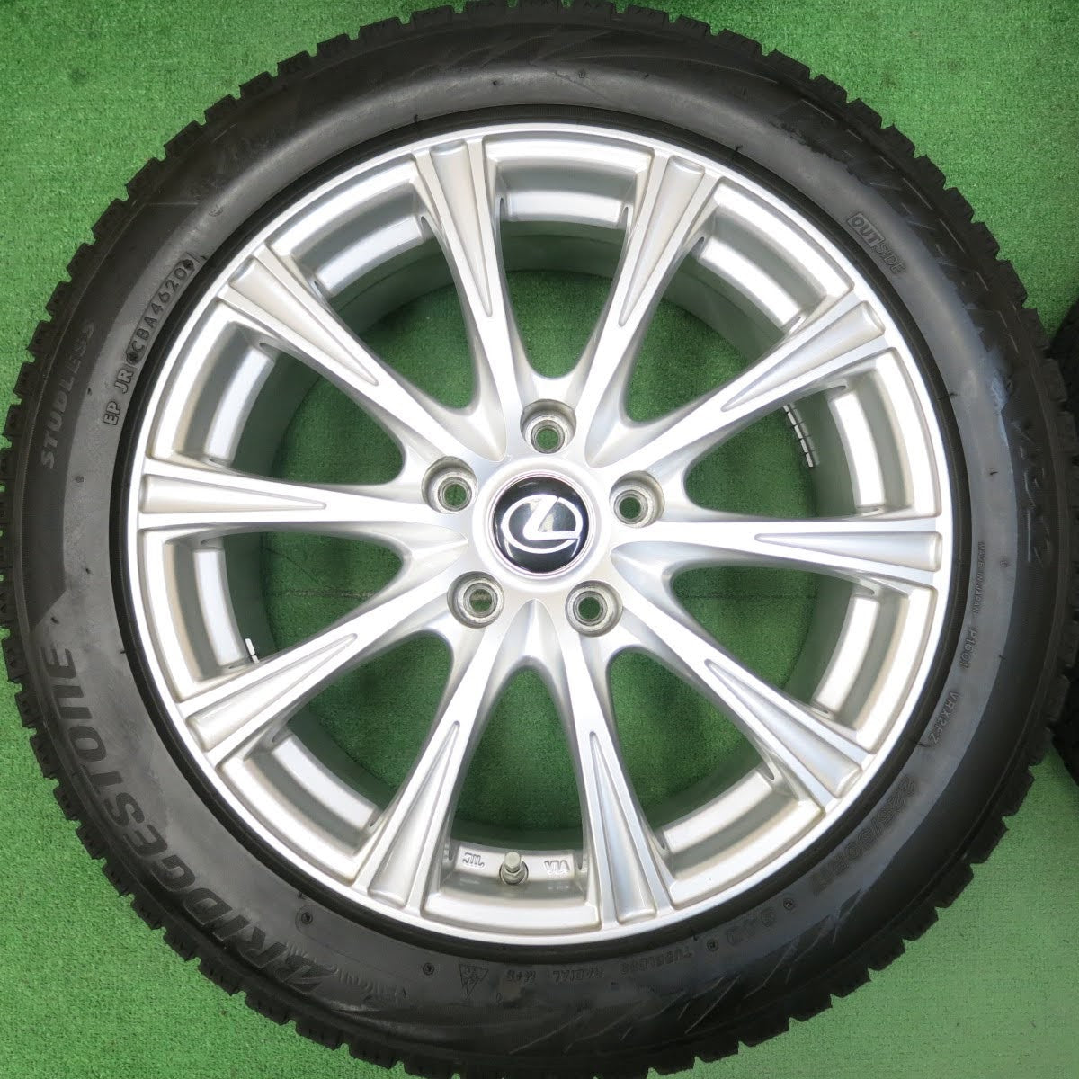 [送料無料]空気圧センサー付！バリ溝！20年！9.5分★レクサス 等 225/50R17 スタッドレス ブリヂストン ブリザック VRX2 weds 17インチ PCD114.3/5H★3060904ヒス