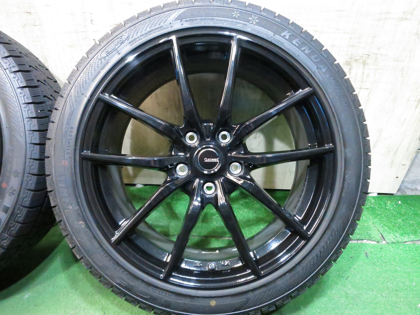 [送料無料]超バリ溝！19年！キレイ！9.5分以上★スタッドレス G.speed 225/45R18 ケンダ KR36 アイステック ネオ G.スピード 18インチ PCD114.3/5H★3022703Hス