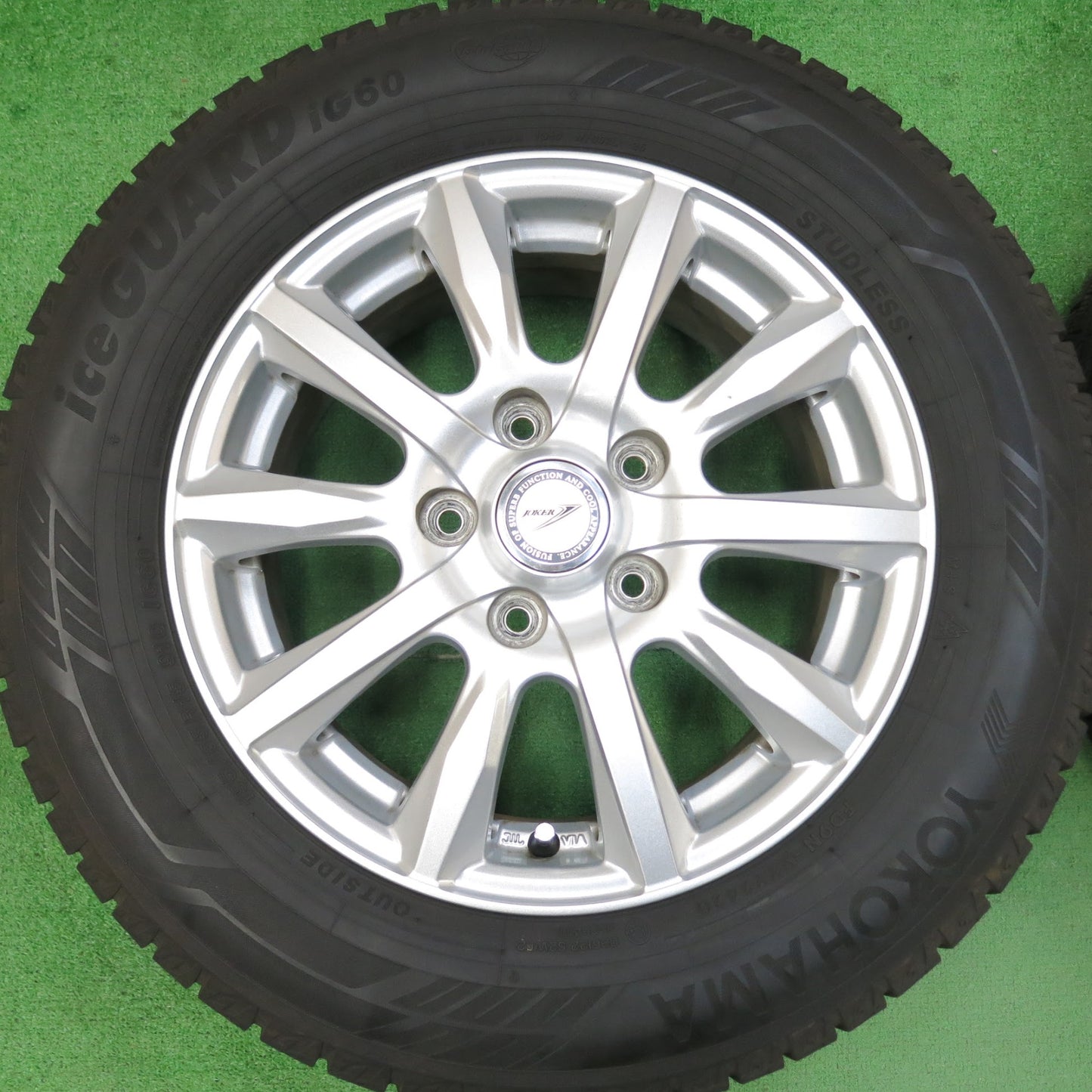[送料無料]バリ溝！20年！9.5分★スタッドレス 195/65R15 ヨコハマ アイスガード iG60 JOKER weds ジョーカー 15インチ PCD114.3/5H★3041902ヒス