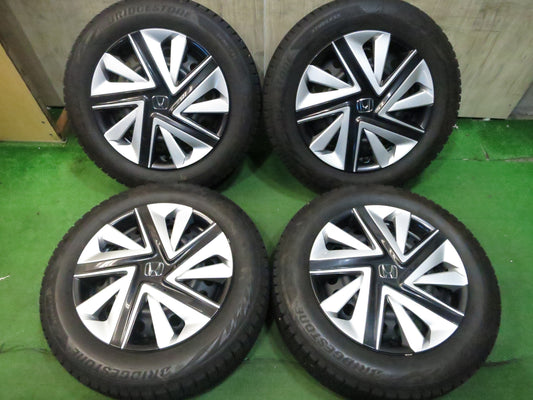 [送料無料]バリ溝！キレイ！9.5分★ホンダ シャトル 純正 スチール 185/60R15 スタッドレス ブリヂストン ブリザック VRX2 15インチ PCD100/4H★3020612Hス