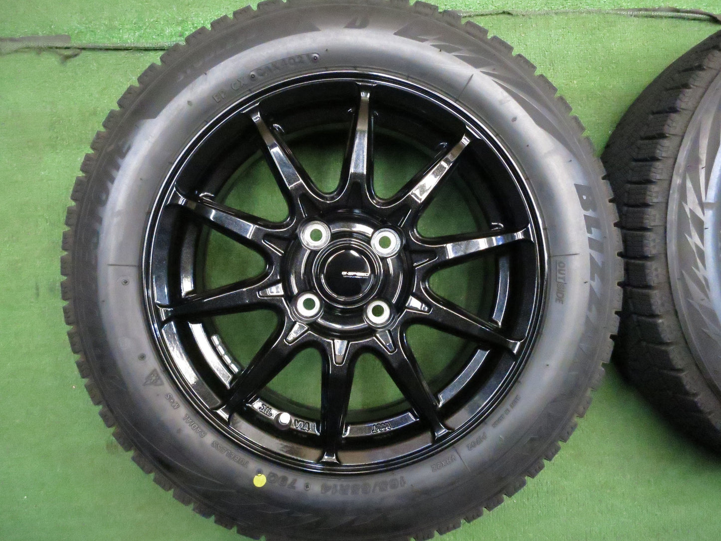 [送料無料]バリ溝！21年！キレイ！ほぼ10分★スタッドレス 165/65R14 ブリヂストン ブリザック VRX2 G-SPEED Gスピード 14インチ PCD100/4H★3021401Hス