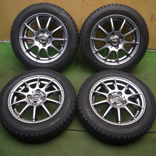 *送料無料*バリ溝！9.5分以上★スタッドレス 155/65R14 ダンロップ ウインターマックス WM01 SCHNEIDER ATECH シュナイダー 14インチ PCD100/4H★4011702Hス