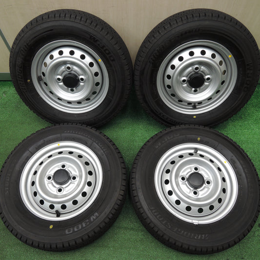 *送料無料*バリ溝!22年!キレイ!8.5分★スタッドレス 145/80R12 80/78N ブリヂストン W300 TOPY 鉄 ホイール 12インチ PCD100/4H★4010617HAス