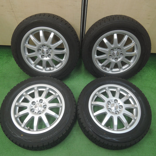 *送料無料* バリ溝!キレイ!9.5分★スタッドレス 185/60R15 ダンロップ ウインターマックス WM01 CWORKS 15インチ PCD100/5H★4022106SYス