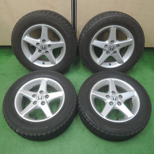 *送料無料*バリ溝！キレイ！9分★ホンダ インテグラ 純正 195/65R15 スタッドレス ブリヂストン ブリザック REVO1 15インチ PCD114.3/5H★3120602SYス