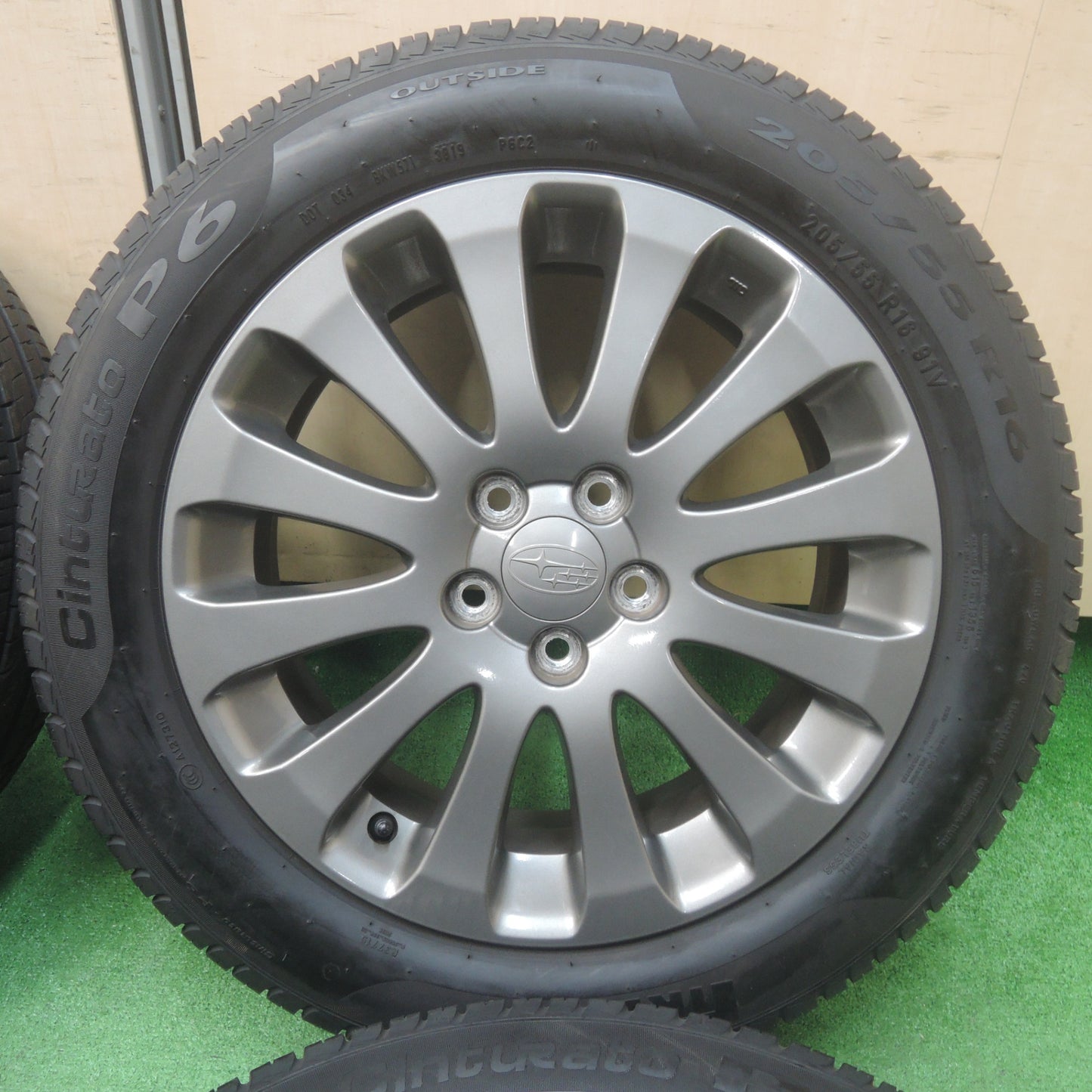 *送料無料* キレイ★スバル インプレッサ 純正 205/55R16 ピレリ Cinturato P6 16インチ PCD100/5H★4020211SYノ