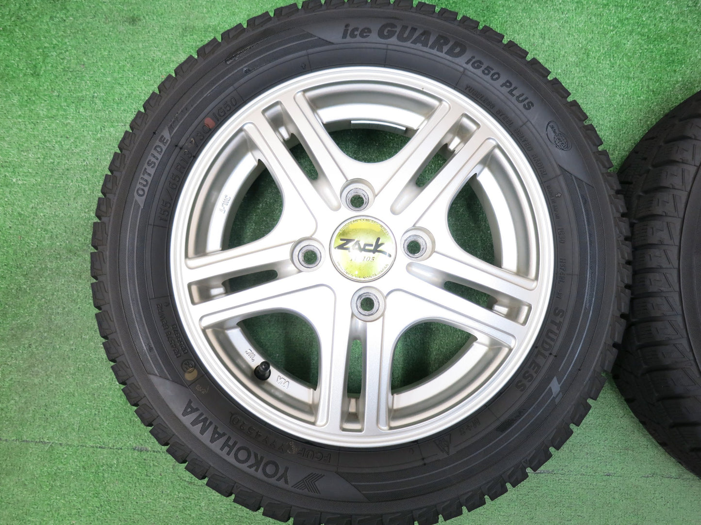 [送料無料]超バリ溝！20年！9.5分以上★スタッドレス 155/65R13 ヨコハマ アイスガード iG50 プラス ZACK JP-105 MONZA ザック 13インチ PCD100/4H★3020410ヒス
