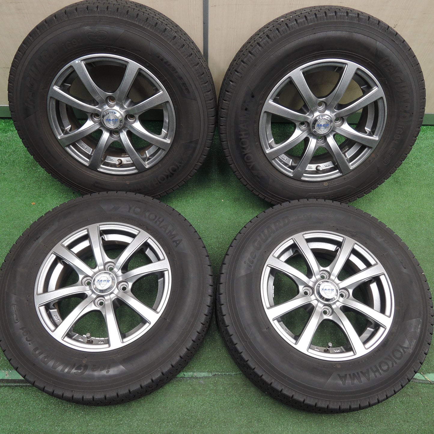 *送料無料*バリ溝！キレイ！9.5分★スタッドレス 165/80R13 90/88N ヨコハマ アイスガード iG91 ZACK JP-110 MONZA ザック 13インチ PCD100/4H★3122906HAス