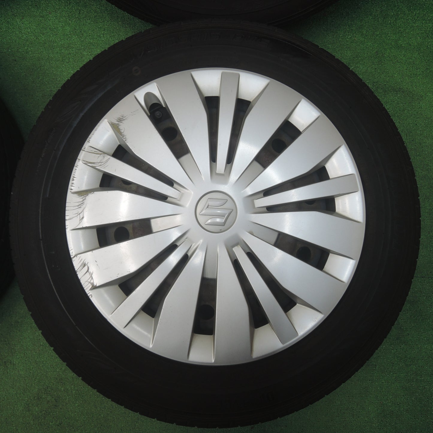 *送料無料* バリ溝！9分★スズキ スイフト 純正 スチール 175/65R15 ダンロップ EC202 15インチ PCD100/4H★4022702SYノ