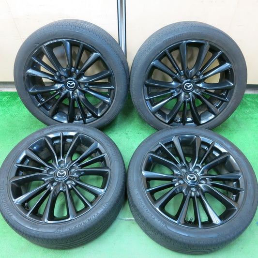[送料無料]バリ溝！19年！8.5分★BBS製 マツダ3 オプション 純正 215/45R18 ブリヂストン トランザ T005A MZ 18インチ PCD114.3/5H★3090502ヒノ