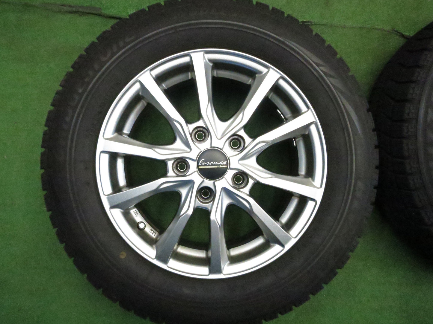 [送料無料]バリ溝！19年！綺麗！9分★スタッドレス 195/65R15 ブリヂストン ブリザック VRX Euromax MANARAY ユーロマックス 15インチ PCD114.3/5H★3020102Hス