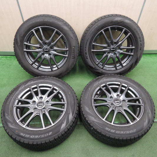 *送料無料*バリ溝！21年！キレイ！8.5分★スタッドレス 205/60R16 ピレリ アイスアシンメトリコ プラス WAREN ヴァーレン 16インチ PCD114.3/5H★4010709TNス
