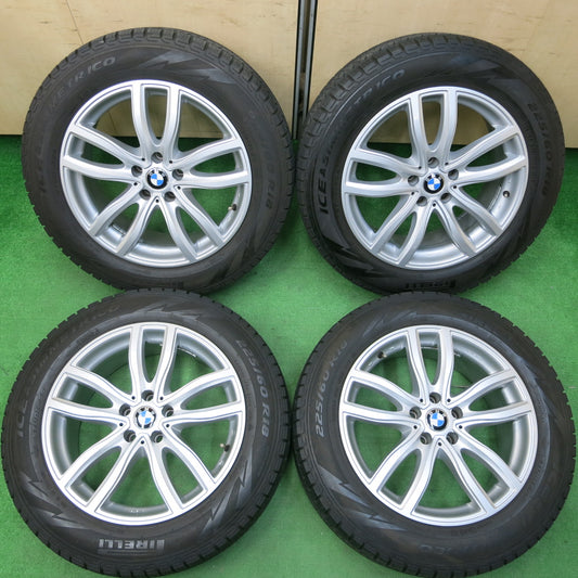*送料無料*バリ溝！キレイ！8.5分★BMW等 MAK 225/60R18 スタッドレス ピレリ アイスアシンメトリコ 18インチ PCD112/5H★3122904イス