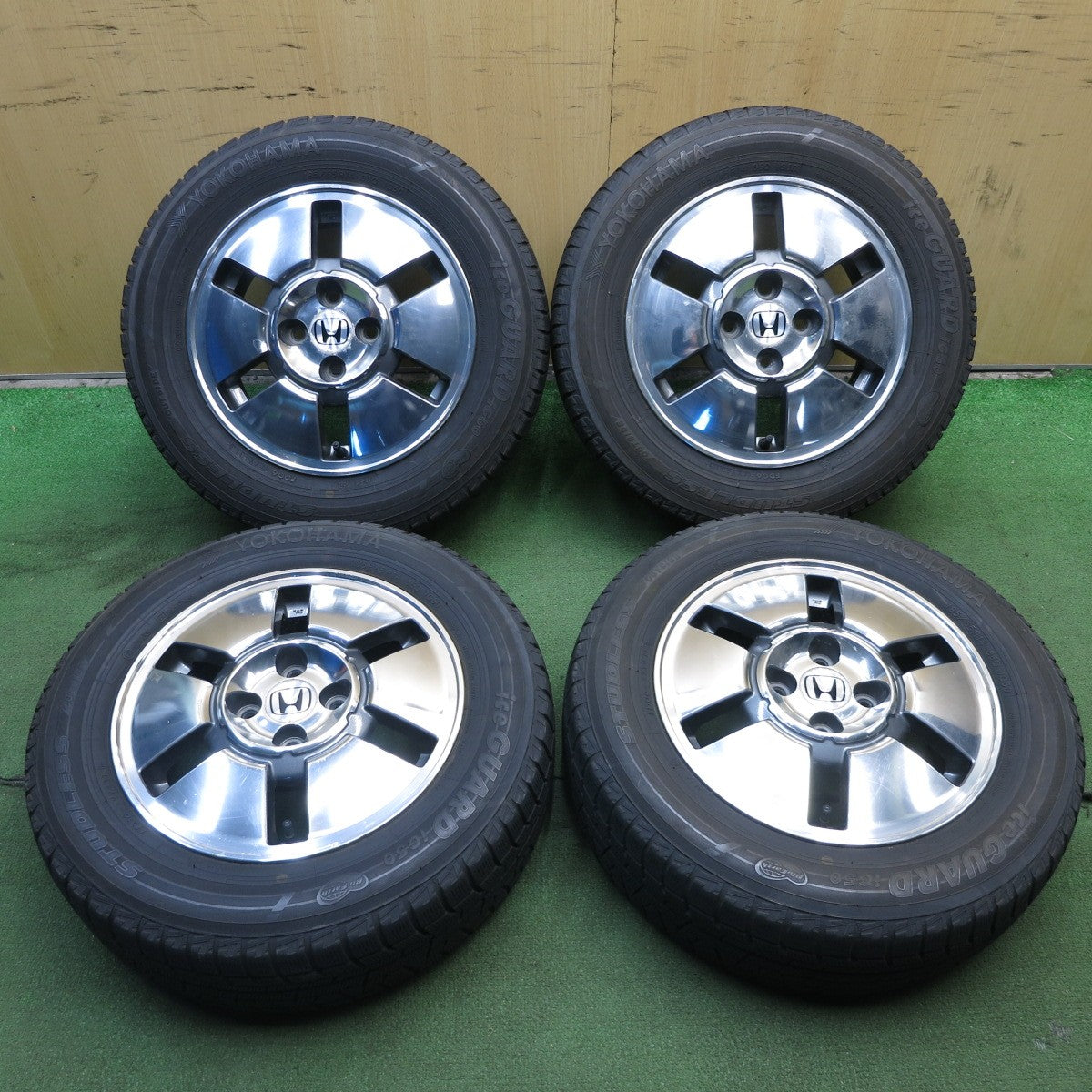 *送料無料* バリ溝！8.5分★ホンダ モビリオ スパイク 純正 185/65R14 スタッドレス ヨコハマ アイスガード iG50 14インチ PCD100/4H★4020908KKス
