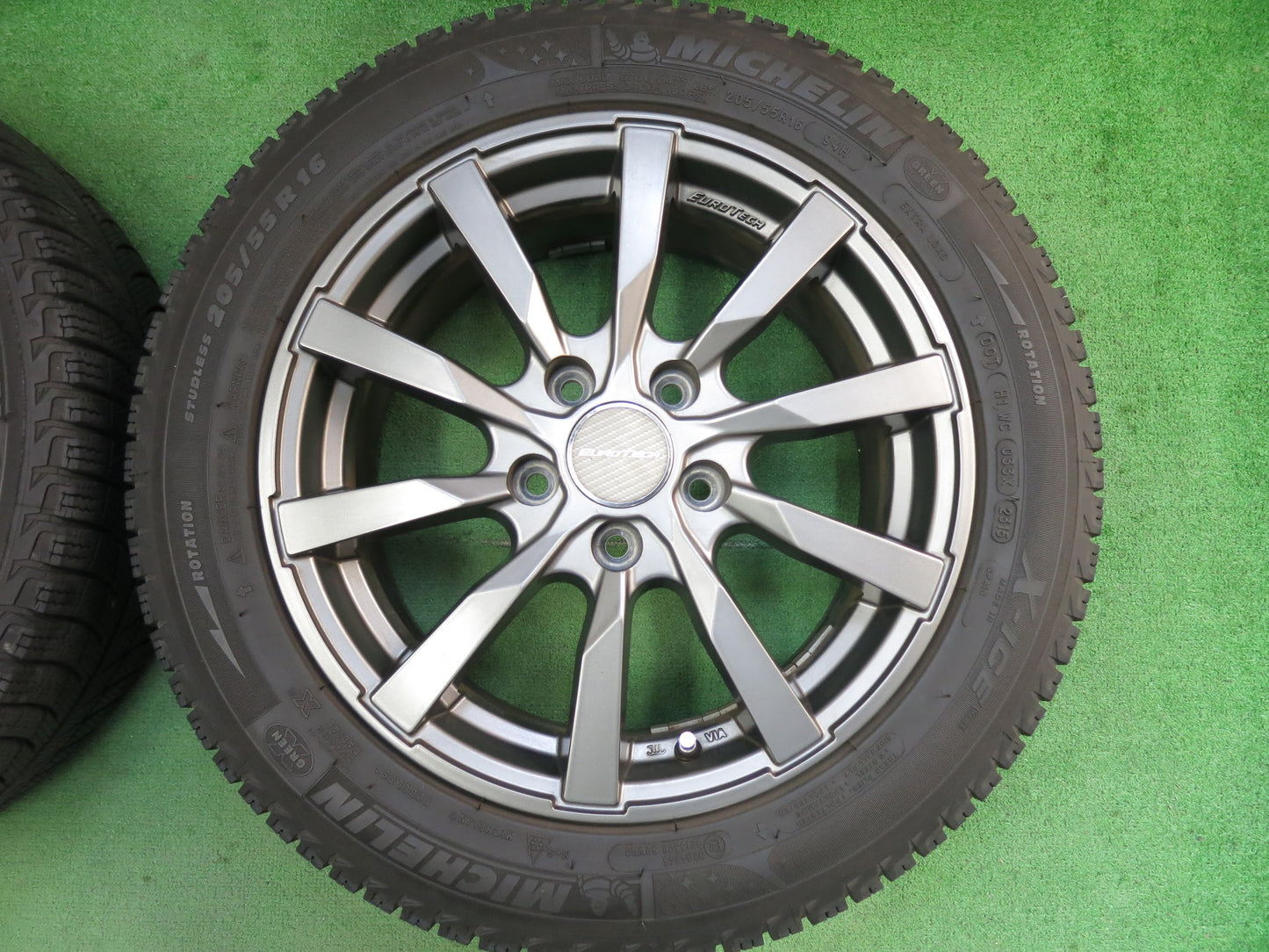 [送料無料]バリ溝！9分★ベンツ ワーゲン 等 EURO TECH205/55R16 スタッドレス ミシュラン X-ICE XI3 ユーロテック 16インチ PCD112/5H★3031001ヒス
