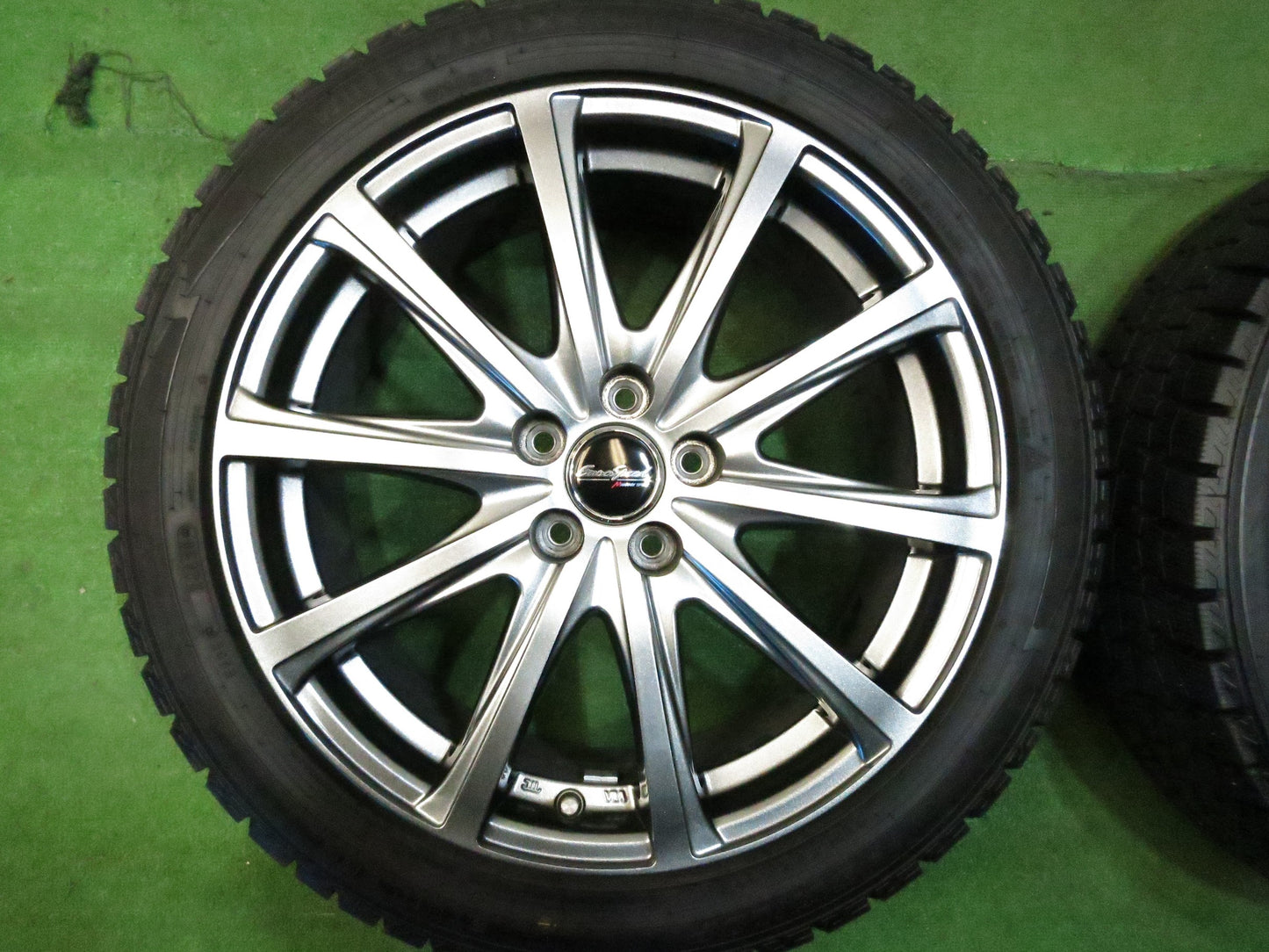 [送料無料]バリ溝！20年！綺麗！9.5分★スタッドレス 215/45R17 ダンロップ ウインターマックス WM02 EuroSpeed MANARAY SPORT マナレイ PCD100/5H★3011104Hス