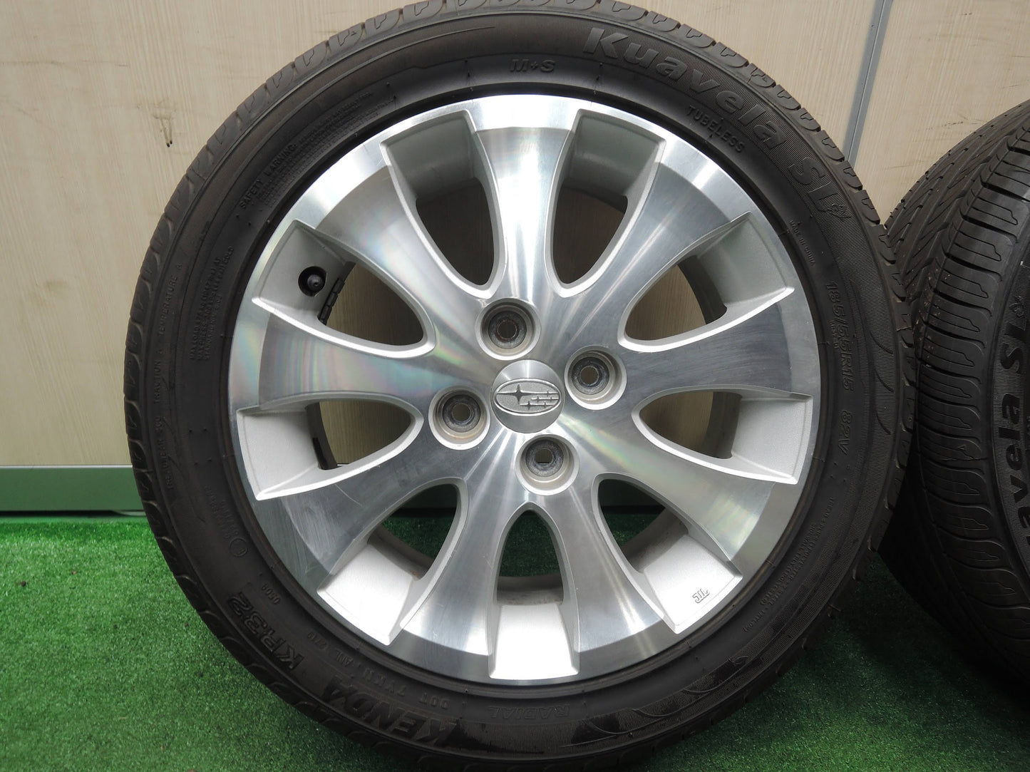 [送料無料]バリ溝！19年！9.5分★スバル デックス 純正 ENKEI 185/55R15 ケンダ KR32 Kuavela SL 15インチ PCD100/4H エンケイ★3102810HAノ